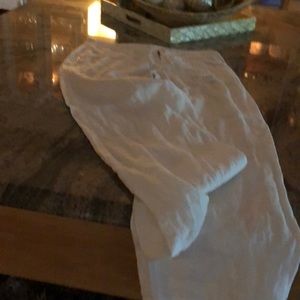 White Lenin four pockets INC ladies pants.